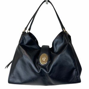 Coach Black Shoulder Bag with Gold Accents